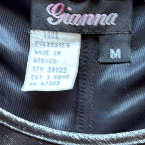 Vintage Gianna Women’s Black Silver metallic look Oversized Short Sleeve Top M - Picture 9 of 17